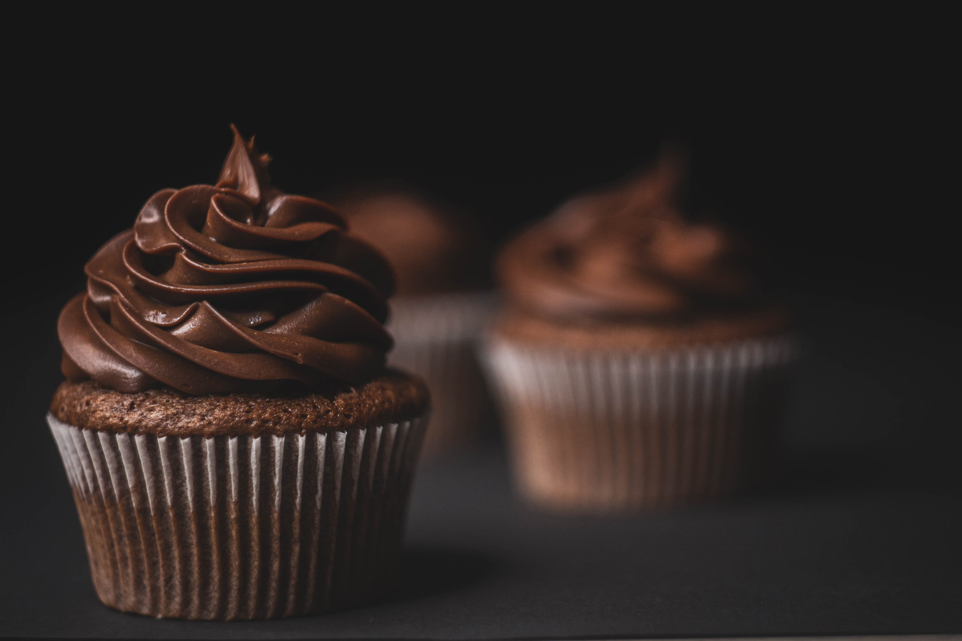 Brown Cupcake on Black Table